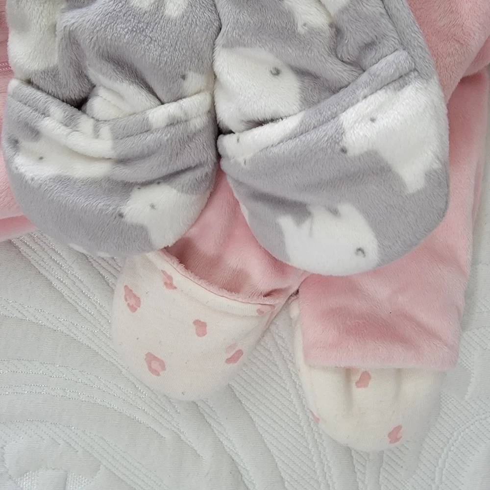 Carter's Just One Year Set Of 2 Cozy Plush One Piece Hooded Baby Outerwear 9 Mos